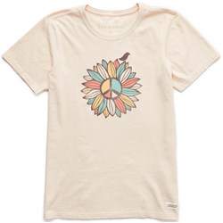 Life Is Good - Womens Peace Sign Flower Crusher T-Shirt