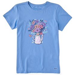 Life Is Good - Womens Potted Flowers Crusher T-Shirt