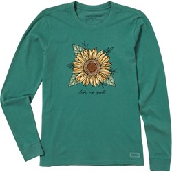 Life Is Good - Womens Realaxed Sunflower Long Sleeve Crusher T-Shirt