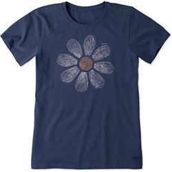 Life Is Good - Womens Scribble Daisy Crusher-Lite T-Shirt