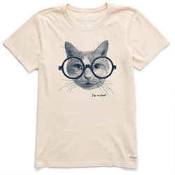 Life Is Good - Womens Smart Cat Crusher T-Shirt