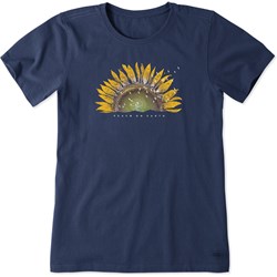 Life Is Good - Womens Sunflower Dew Peace On Earth Crusher T-Shirt