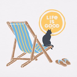 Life Is Good - Womens Sunny Cat Crusher T-Shirt