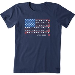 Life Is Good - Womens The Golf Spangled Banner Short Sleeve Crusher T-Shirt