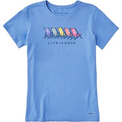 Life Is Good - Womens Tie Dye Beach Chairs Crusher T-Shirt