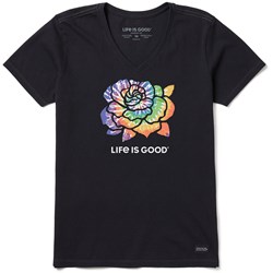Life Is Good - Womens Tie Dye Rose Crusher T-Shirt