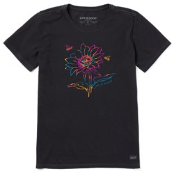 Life Is Good - Womens Tie Dye Sunflower Bees Crusher T-Shirt