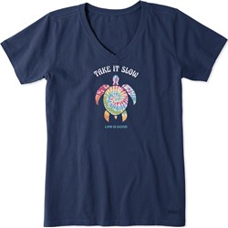 Life Is Good - Womens Tie Dye Turtle Short Sleeve Crusher-Lite T-Shirt