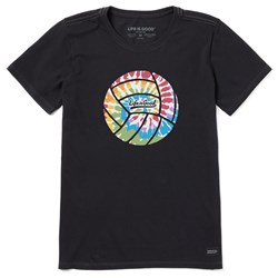 Life Is Good - Womens Tie Dye Volleyball Crusher T-Shirt