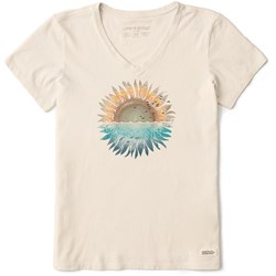 Life Is Good - Womens Under Watercolor Sunflower Crusher T-Shirt