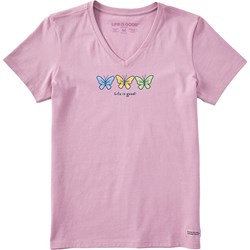 Life Is Good - Womens Vintage 3 Butterflies Crusher T-Shirt