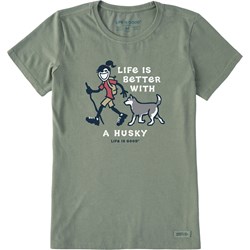 Life Is Good - Womens Vintage Better With An Husky Jac T-Shirt
