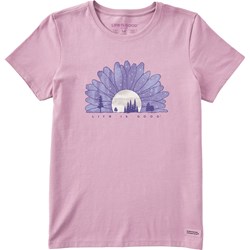 Life Is Good - Womens Washy Macro-Micro Daisy Short Sleeve Crusher T-Shirt