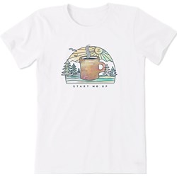 Life Is Good - Womens Washy Start Me Up Coffeescape Crusher T-Shirt