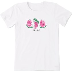 Life Is Good - Womens Watermelon Slices Watercolor Doo T-Shirt