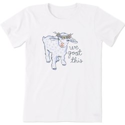 Life Is Good - Womens We Goat This Flower Crown Crusher T-Shirt