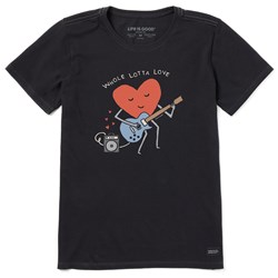 Life Is Good - Womens Whole Lotta Love Heart Guitar Crusher T-Shirt