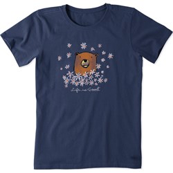 Life Is Good - Womens Wildflower Bear Crusher T-Shirt