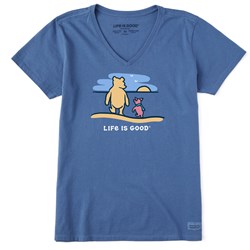 Life Is Good - Womens Winnie & P Beach Walk Crusher T-Shirt