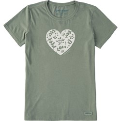 Life Is Good - Womens Woodcut Heart Crusher T-Shirt