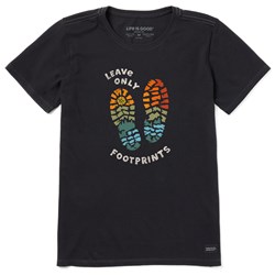 Life Is Good - Womens Woodcut Leave Only Footprints Crusher T-Shirt