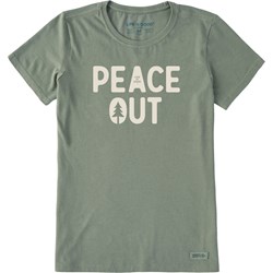 Life Is Good - Womens Wordsmith Peace Out Tree Crusher T-Shirt