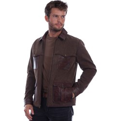 Scully - Mens Zip Front Canvas W/Leather Trim Jacket