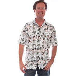 Scully - Mens Short Sleeve Palm Trees Shirt