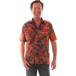 Scully - Mens Short Sleeve Batik Tribal Watercolors Shirt