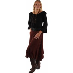 Scully - Womens Skirt With Crochet Band Faux Belt