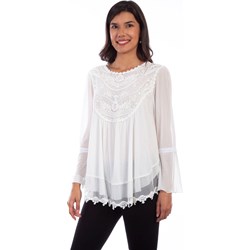 Scully - Womens Crochet Front Baby Doll Blouse