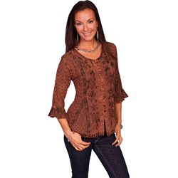 Scully - Womens Rayon 3/4 Sleeve Blouse