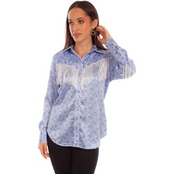 Scully - Womens Mini Floral Print Blouse W/Fringe
