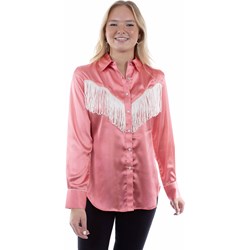 Scully - Womens Solid Blouse With Piping/Fringe