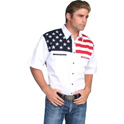 Scully - Mens Short Sleeve Color Block Shirt