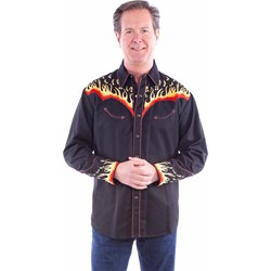 Scully - Mens Flames To Notes Emb. Shirt