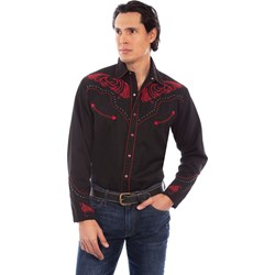 Scully - Mens Emb. Shirt W/Studs & Candycane Pipin