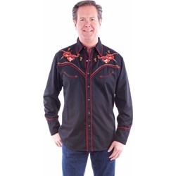 Scully - Mens Dueling Fiddles Emb. Shirt