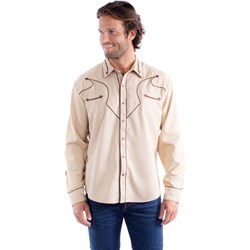 Scully - Mens Solid Shirt With Piping & Arrows
