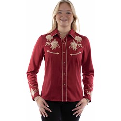 Scully - Womens Floral Emb. Blouse W/Crystals