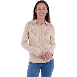 Scully - Womens Horse/Rose Emb.Blouse