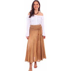 Scully - Womens Acid Wash Skirt W/Beaded Cord Belt