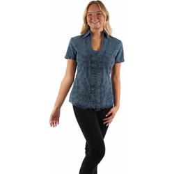 Scully - Womens Short Sleeve Emb. Blouse
