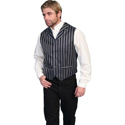 Scully - Mens Black W/White Pinstripe Vest