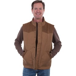 Scully - Mens Canvas Vest W/Quilted Plaid Lining