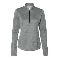 Adidas - Womens A285 Brushed Terry Heathered Quarter-Zip Pullover