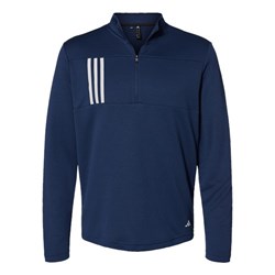 Adidas - Mens A482 3-Stripes Double Knit Quarter-Zip Pullover