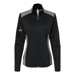 Adidas - Womens A529 Textured Mixed Media Full-Zip Jacket
