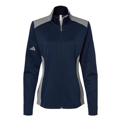 Adidas - Womens A529 Textured Mixed Media Full-Zip Jacket