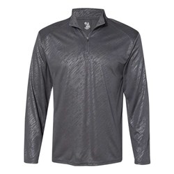 Badger - Mens 4134 Line Embossed Quarter-Zip Long Sleeve T-Shirt